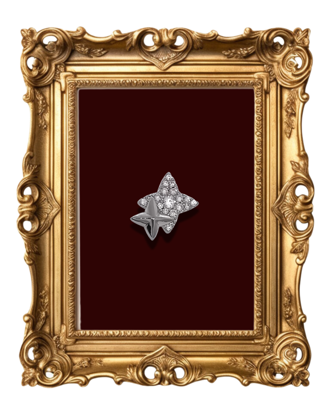 "Star-shaped earrings with zircon stones"