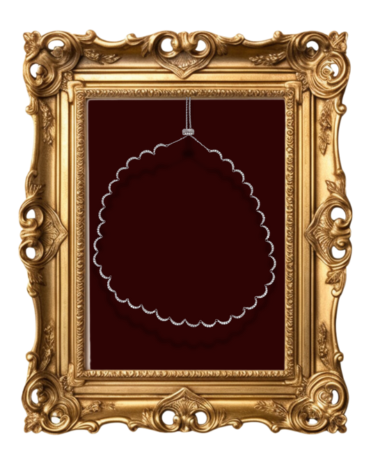 "Silver ripple necklace with natural zircon stones"