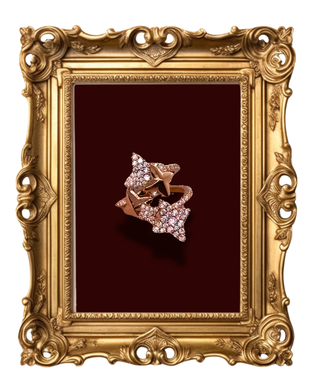 "Starfall ring with zircon stone setting"