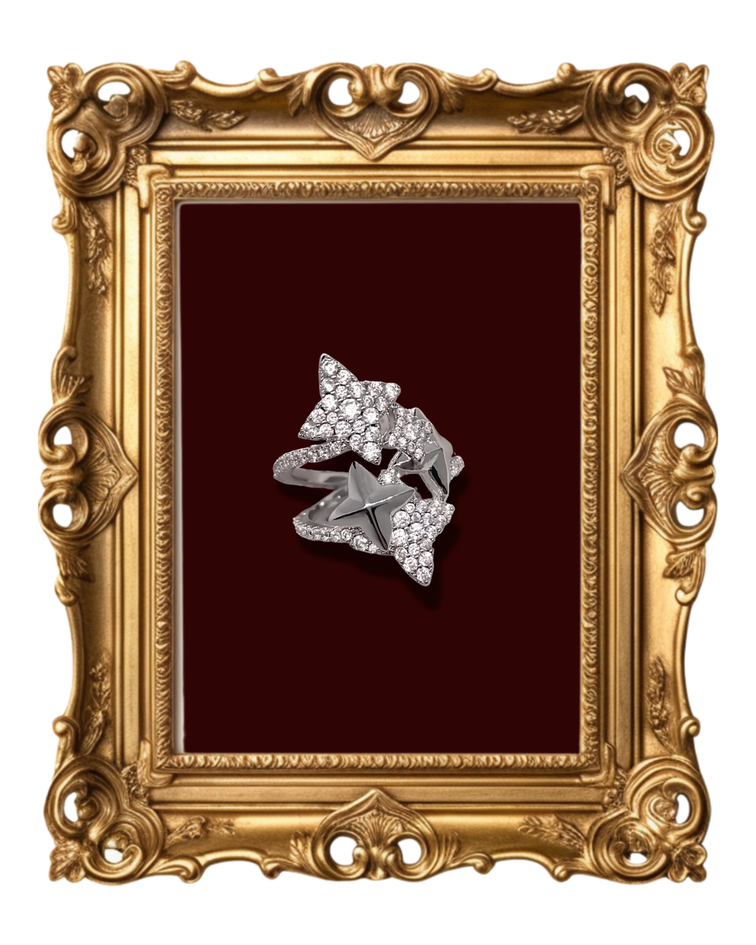 "Starfall ring with zircon stone setting"